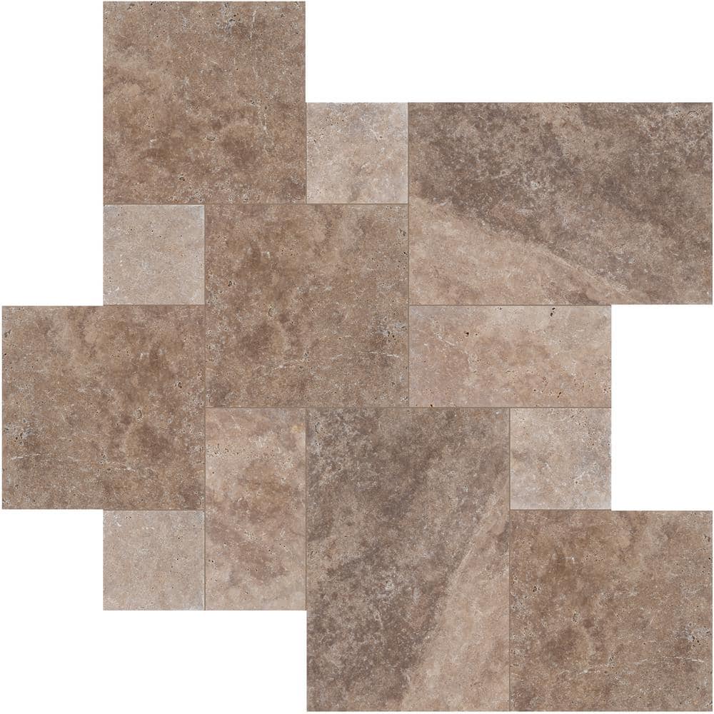 MSI Mediterranean Walnut 10 Piece Tumbled Travertine Paver Tile Kit (10 Kits / 160 sq. ft. / Pallet)