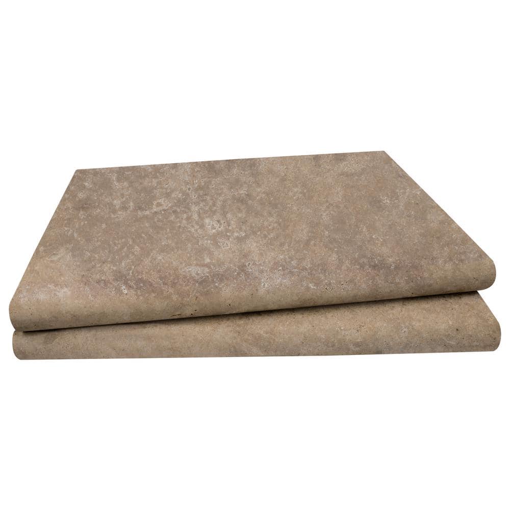 MSI Mediterranean Walnut 2 cm. x 16 in. x 24 in. Brushed Travertine Pool Coping (2.67 sq. ft.)