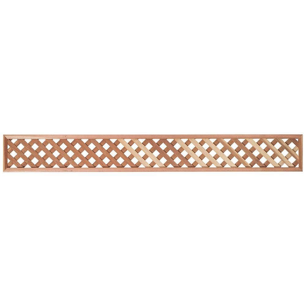 Mendocino Forest Products 1-3/8 in. x 1 ft. x 8 ft. Redwood Privacy Framed Lattice