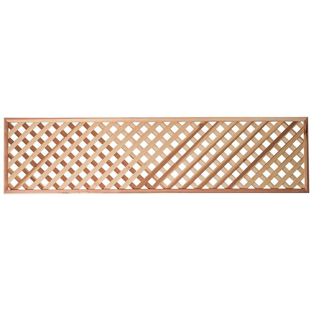 Mendocino Forest Products 1-3/8 in. x 2 ft. x 8 ft. Framed Redwood Garden Lattice