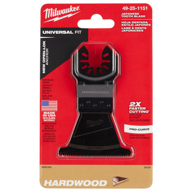 MILWAUKEE OPEN-LOK 2-1/2" HCS Japanese Tooth PRO-CURVE Hardwood Multi-Tool Blade