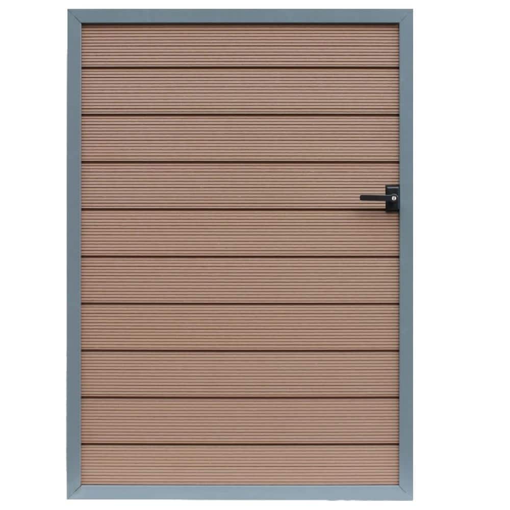LH EP 3-2/3 ft. x 5-1/6 ft. Mocha Assembly Required WPC Composite Fence Gate Kit with Keyed Lock (Gate Post not Included)