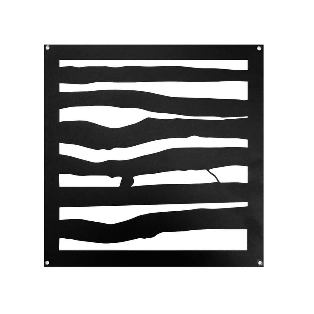 NUVO IRON 11 in. x 11 in. Black Cast Aluminum Branch Style Insert for Wooden Gate or Fence