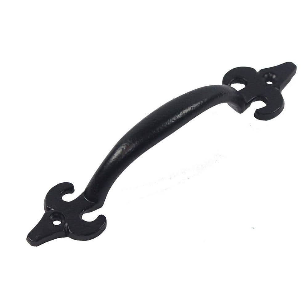 NUVO IRON Antique Colonial 10 in. Black Galvanized Steel Gate, Door, or Cabinet Handle