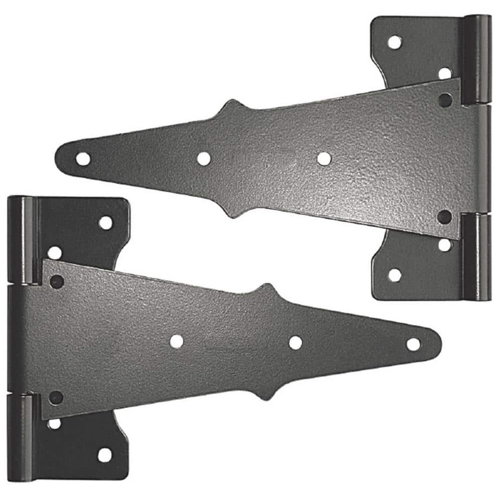NUVO IRON 13 in. W x 10 in. H Black Heavy-Gauge Galvanized Steel Tee Hinge (24-Sets)
