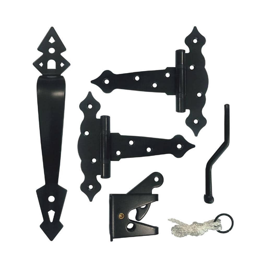 NUVO IRON 5 in. Black Galvanized Steel Decorative Ornamental Gate Hardware Kit (24-Pack)