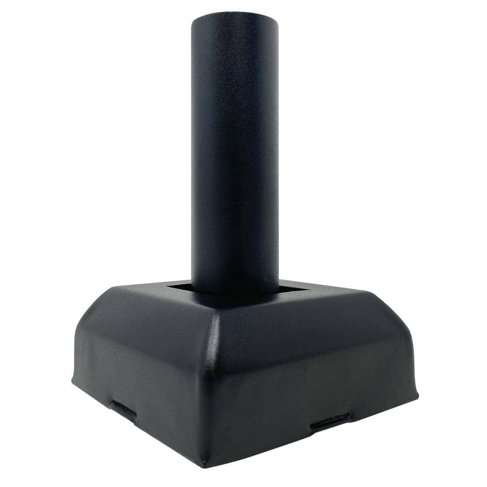 NUVO IRON Legacy Collection Powder Coated Textured Black Galvanized Steel Post on Plate with Post Base and Cover