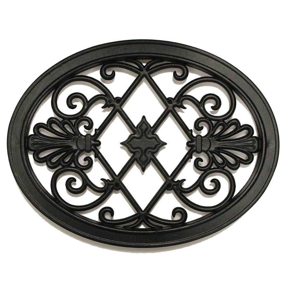 NUVO IRON EZ Install 8-Standard Fence Board Arched Pro Gate Frame with One 13 in. x 17 in. Oval Gate Insert