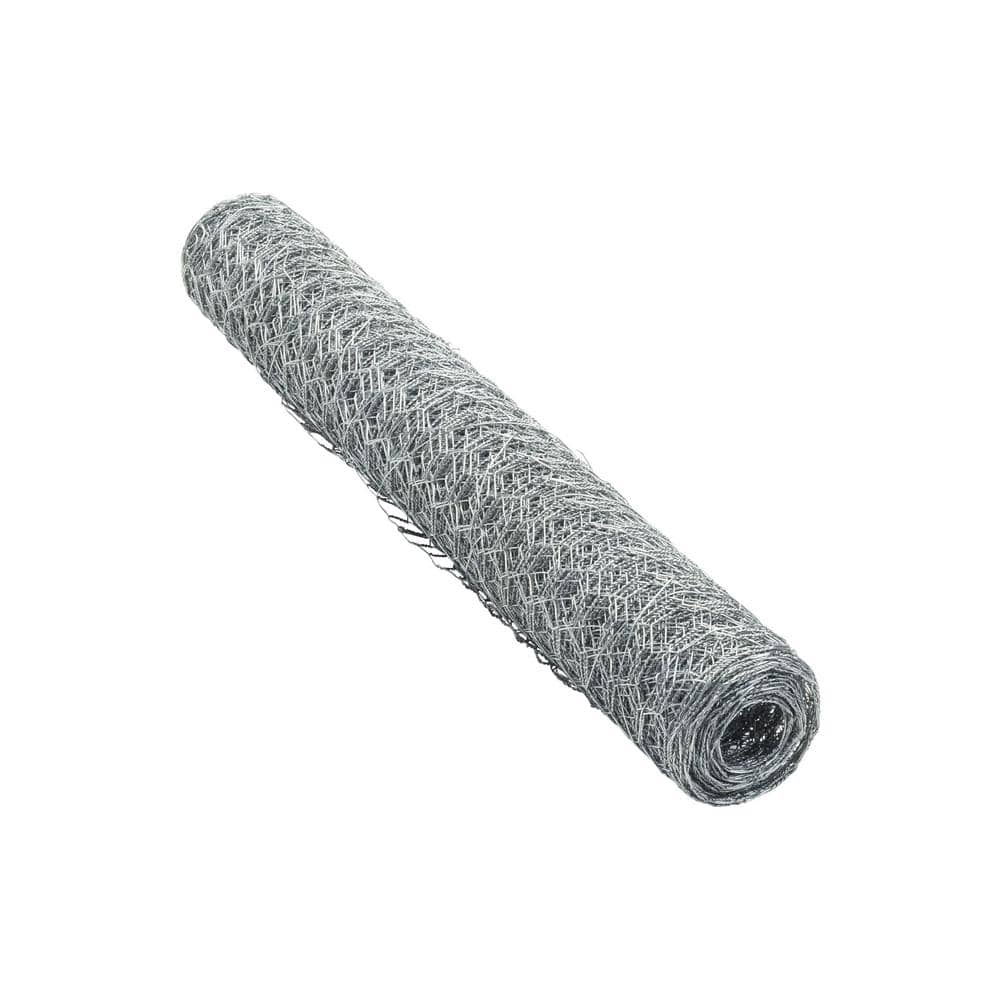 PEAK 25 ft. L x 24 in. H Galvanized Steel Hexagonal Wire Netting with 1 in. x 1 in. Mesh Size Garden Fence