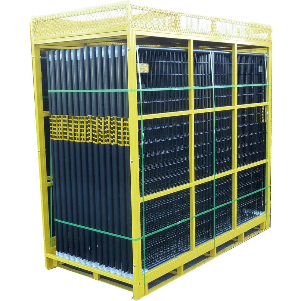 Perimeter Patrol 6 ft. H x 210 ft. L Black Powder Coated Welded Wire Complete Temporary Fence Panel Kit