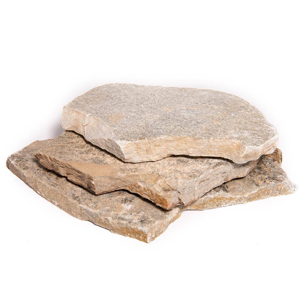 Southwest Boulder & Stone 12 in. x 12 in. x 2 in. 30 sq. ft. Platinum Gold Natural Flagstone for Landscape Gardens and Pathways