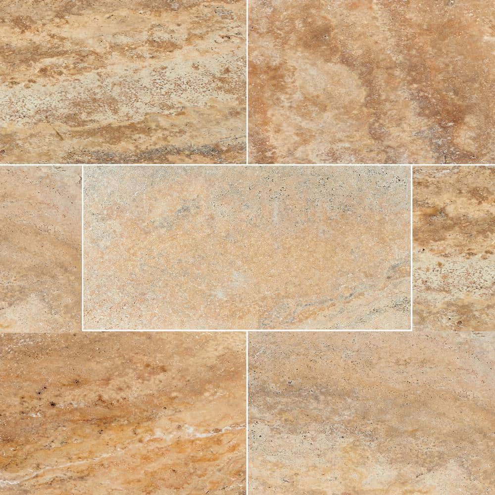 MSI Porcini Gold 2 cm. x 16 in. x 24 in. Tumbled Travertine Paver Tile (40.05 sq. ft./Pallet)