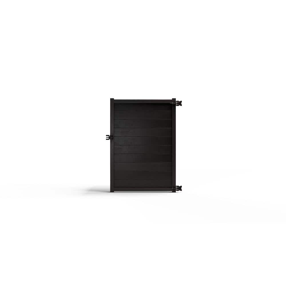 Natures Composites Composite Modern Horizontal Privacy ( 6 ft. H x 4 ft. W) Raven (Black) Full Size Fence Gate