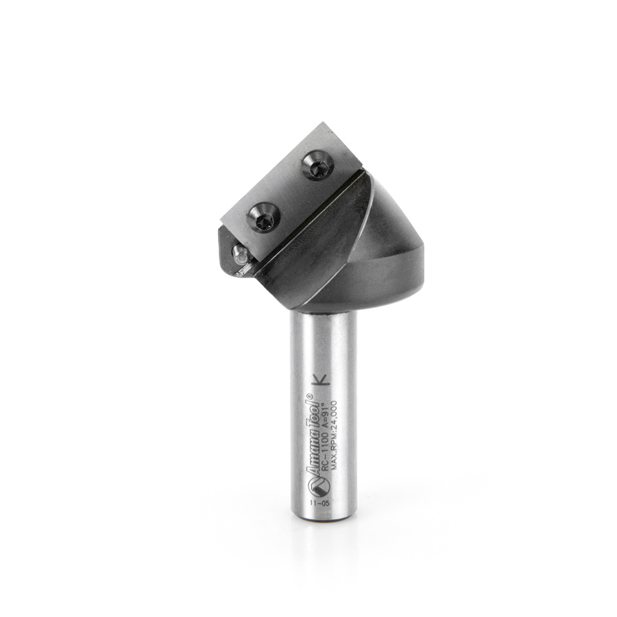 Amana RC-1100 CNC Insert V-Groove 91 Deg x 1-1/2 Dia x 3/4 x 1/2 Inch Shank