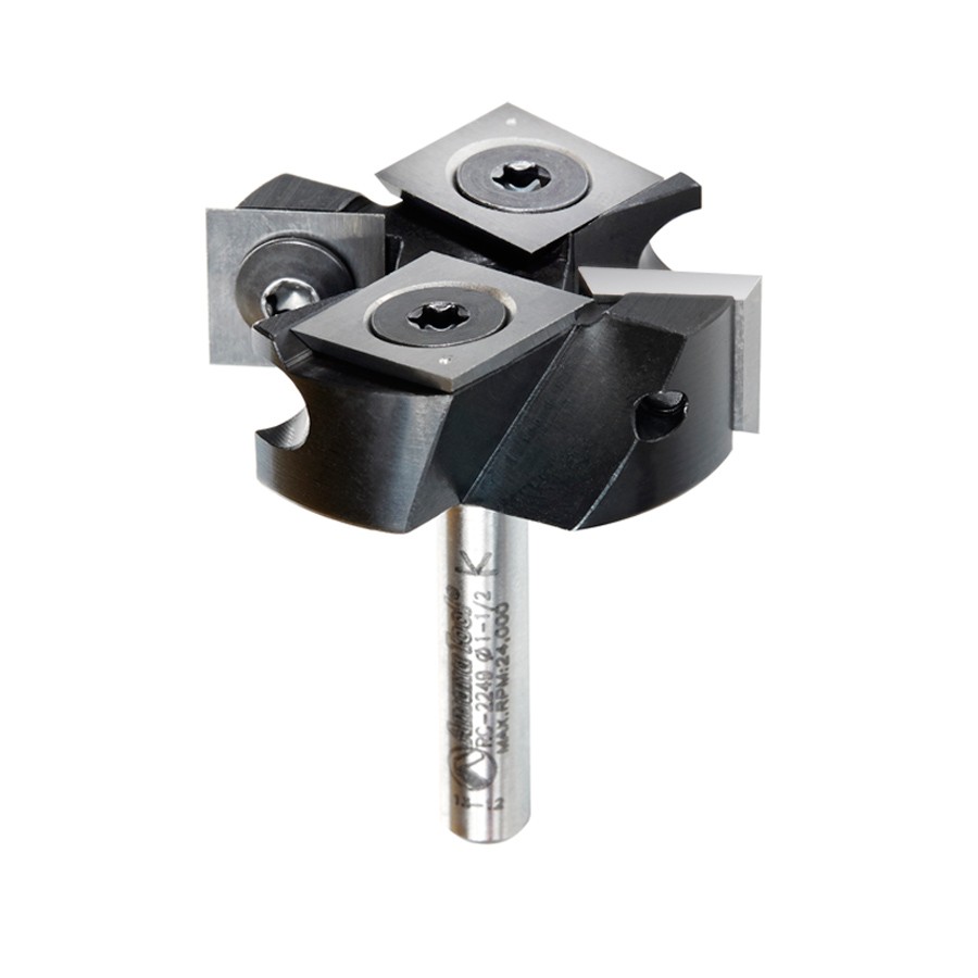 Amana RC-2249 Insert Carbide Mini Spoilboard Surfacing, Rabbeting, Flycutter, Slab Leveler & Surface Planer 2+2 Flute Design 1-1/2 Dia x 1/2 x 1/4 Inch Shank Router Bit