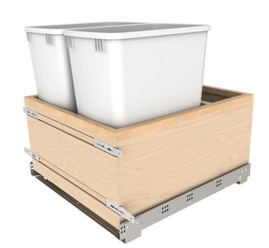 Rev-A-Shelf 32 Quart (2) Container 4VLWCSC Series Waste Container 4VLWCSC-2432DM-2