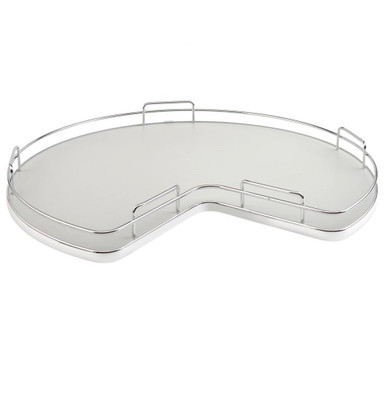 Rev-A-Shelf 32" Solid Bottom Single Shelf Kidney Shaped Lazy Susan w/ Steel Bearing for Corner Base Cabinet 53-401-32BS Series