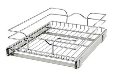 Rev-a-shelf Single Tier Bottom Mount Pull Out Steel Wire Organizer 5WB1-1520CR-1