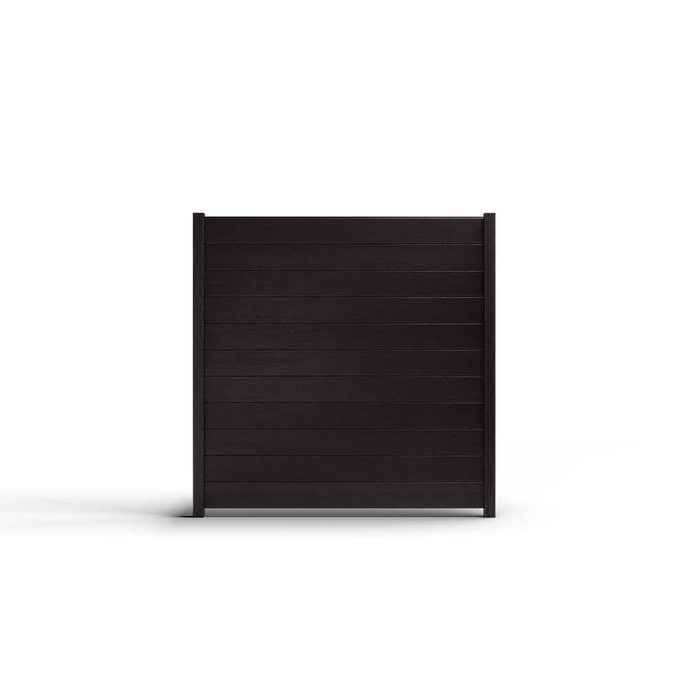 Natures Composites Composite Modern Horizontal Privacy Full Size Fence (6 ft. H x 6 ft. W) Raven (Black)
