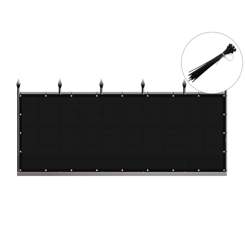 Shatex 3 x 10 ft. Privacy Fence Screen Heavy-Duty 90% Blockage Shade Cover Fencing Net for Wall Garden Gazebo Backyard Black