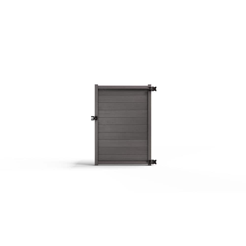Natures Composites Composite Modern Horizontal Privacy ( 6 ft. H x 4 ft. W) Slate Grey Full Size Fence Gate