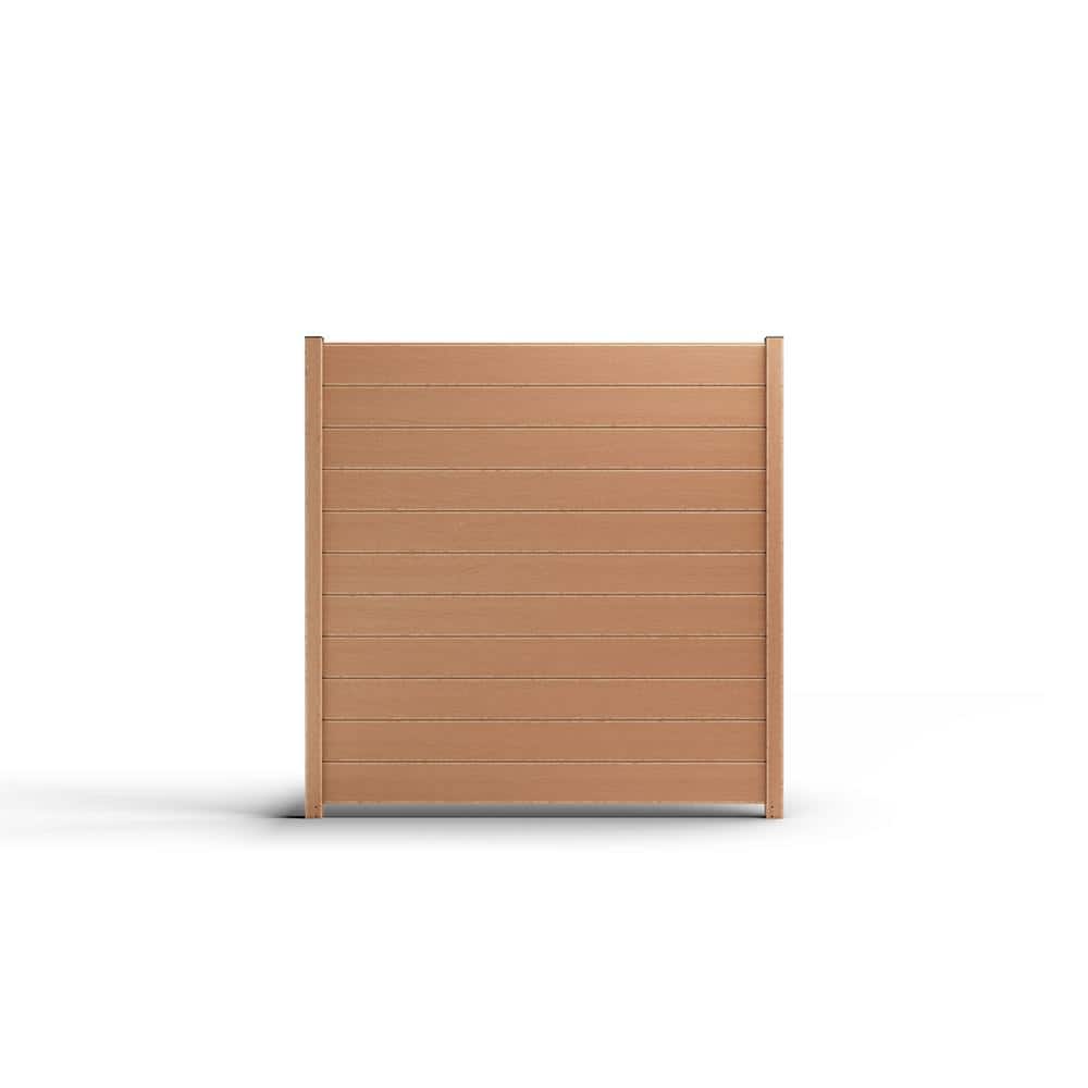 Natures Composites Composite Modern Horizontal Privacy Full Size Fence (6 ft. H x 6 ft. W) Timber Brown