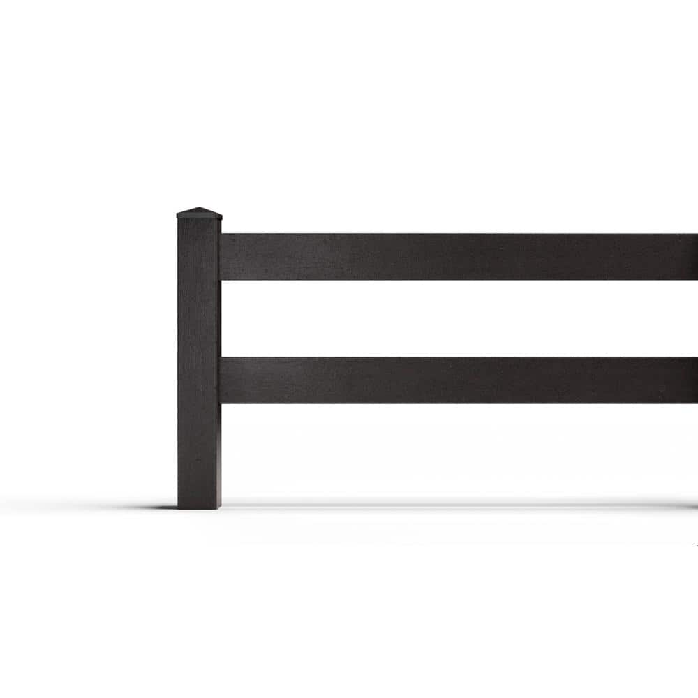 Natures Composites Composite Traditional 2-Board Ranch Rail (3 ft. H x 4 ft. W) Raven (Black)