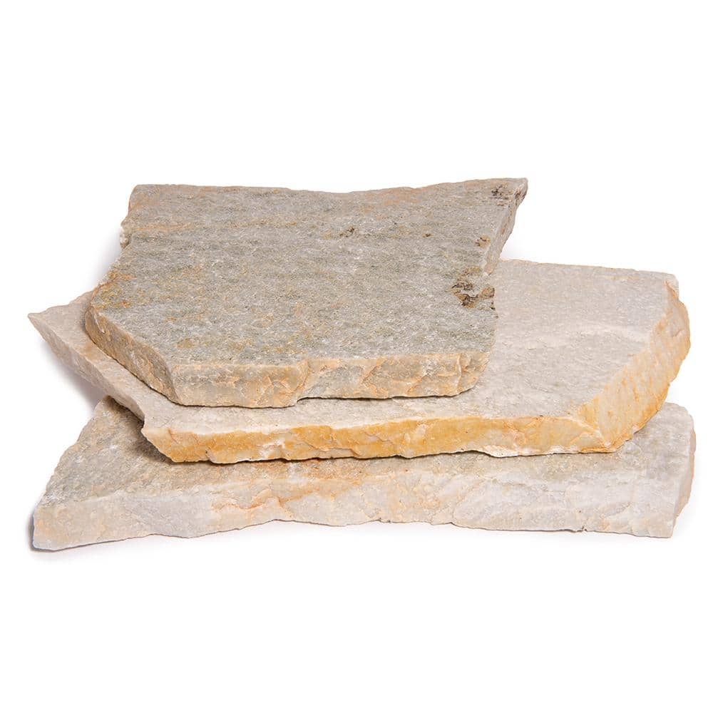 Southwest Boulder & Stone 16 in. x 12 in. x 2 in. 120 sq. ft. Titanium White Natural Flagstone for Landscape, Gardens and Pathways
