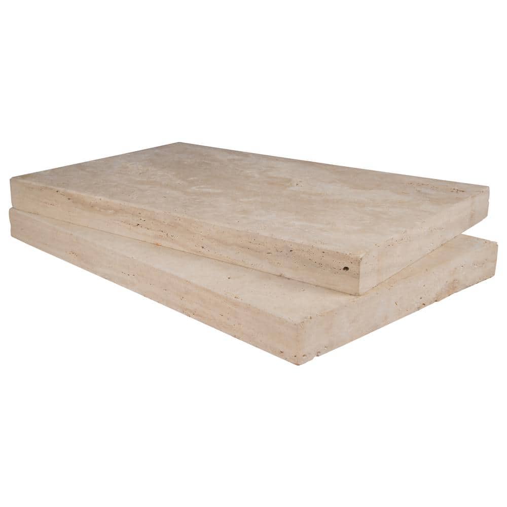 MSI Tuscany Beige 2 cm. x 16 in. x 24 in. Brushed Travertine Pool Coping (2.67 Sq. Ft.)