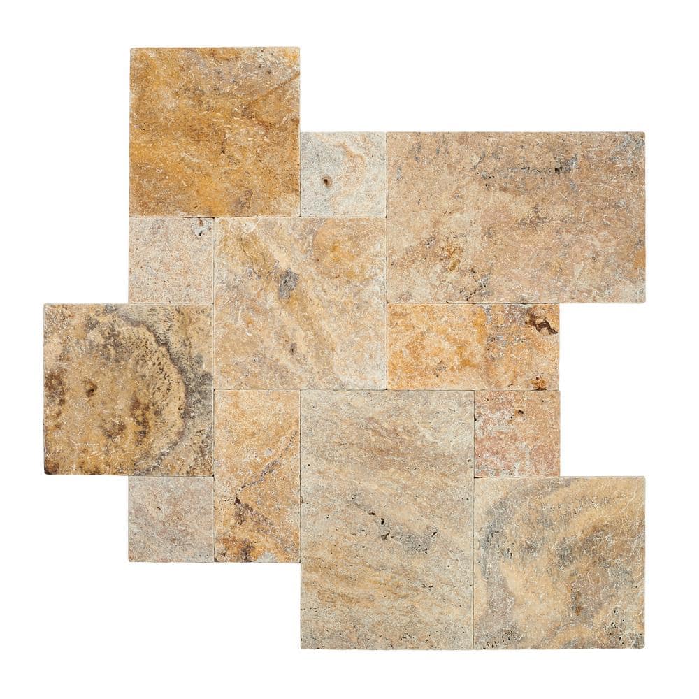 MSI Tuscany Scabas 10 Piece Tumbled Travertine Paver Tile Kit (480 Sq. ft. / Pallet)