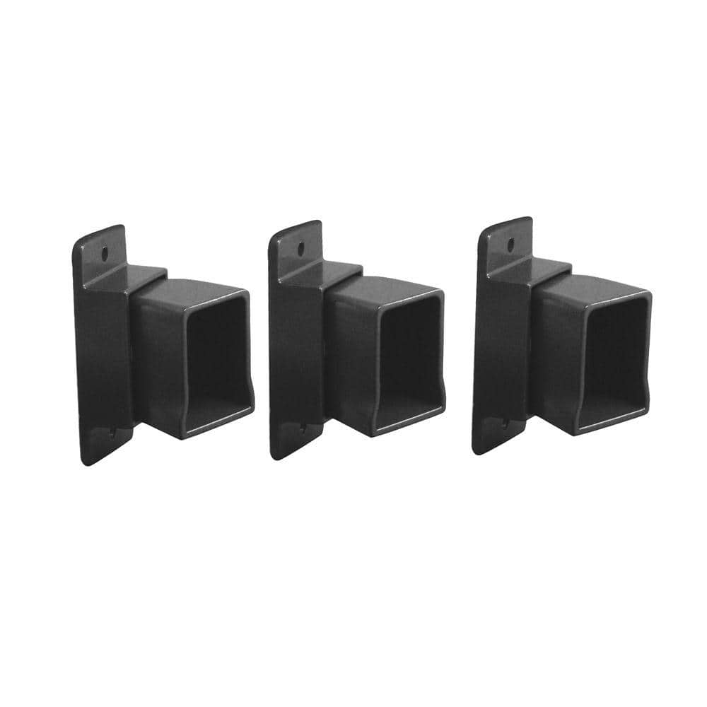 Veranda 3/4 in. x 2 in. x 2 in. Heavy-Duty Pewter Aluminum Angle Fence Bracket Kit (3-Pack)