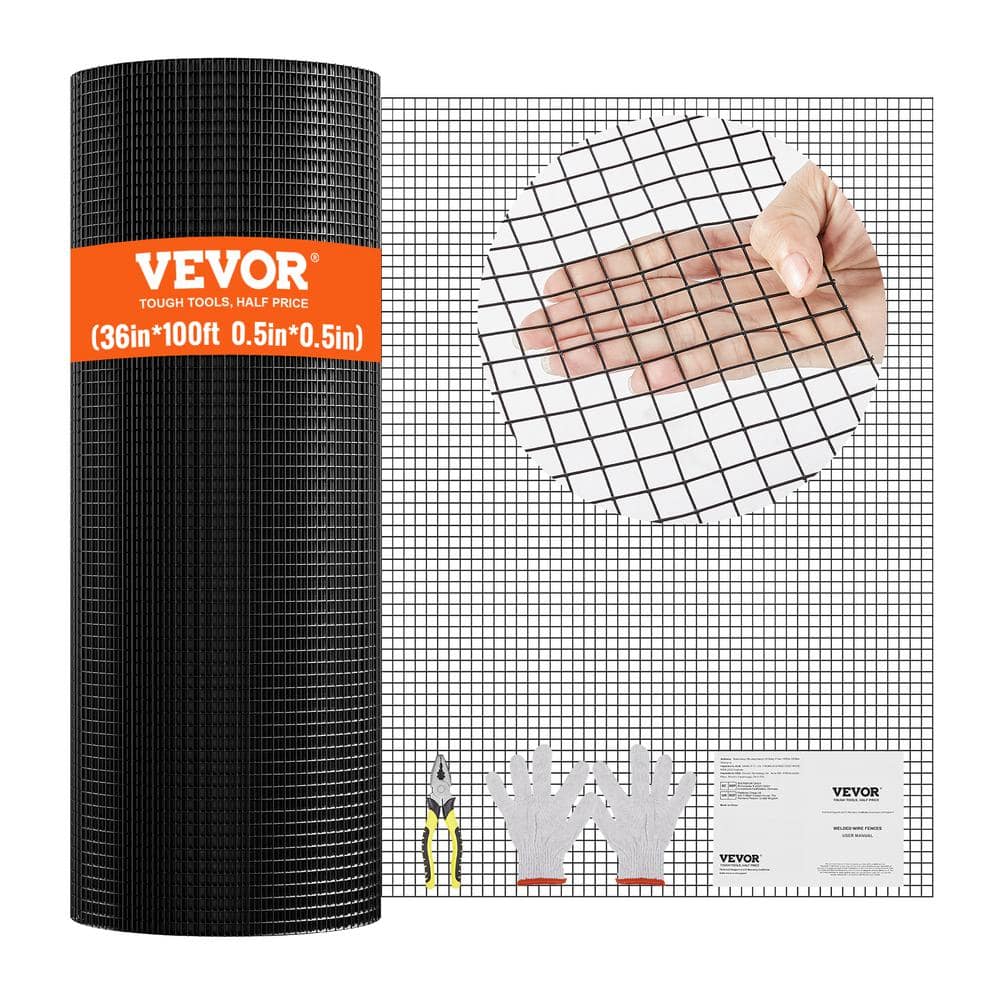 VEVOR Hardware Cloth 36 in. x 100 ft. Galvanized Wire Mesh Roll 19 Gauge Chicken Wire Fence Roll