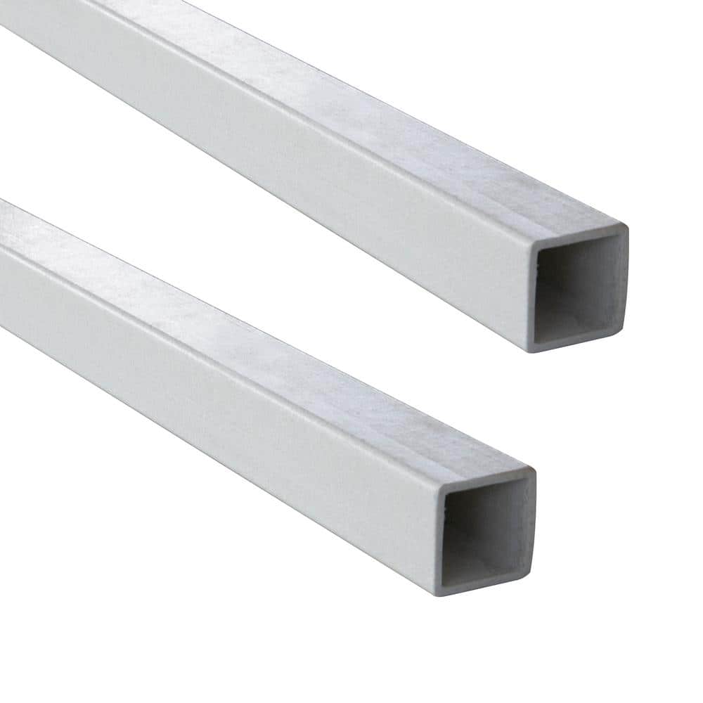 60 in. x 1-1/5 in. x 1/8 in. FRP Square Fence Post, White, (4 pack)