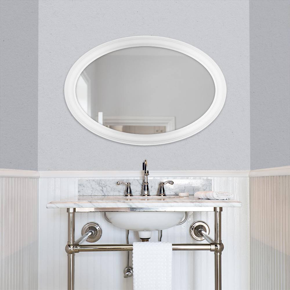 Home Decorators Collection 21" x 31" Fog-Free Oval Bathroom Mirror - White