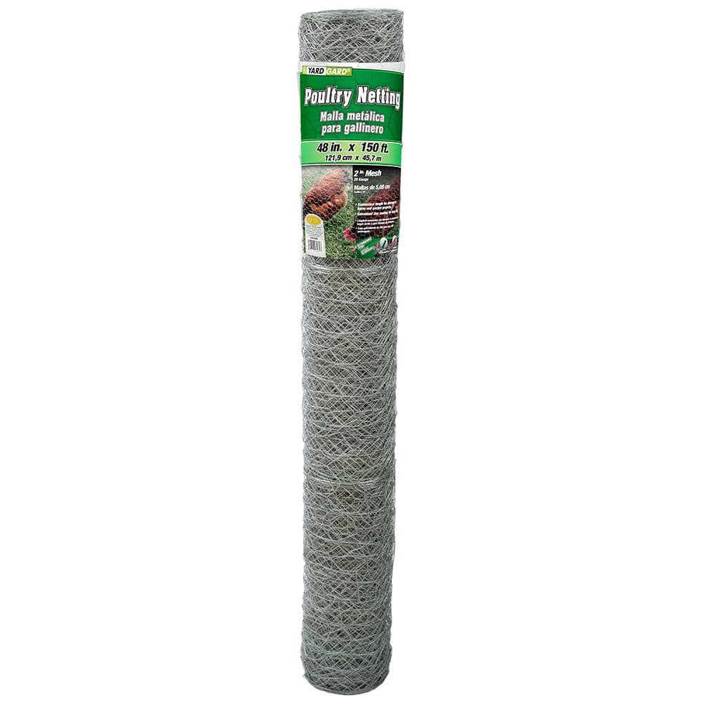 YARDGARD 4 ft. x 150 ft. 20 GA Poultry Netting-Galvanized Steel 2 in. Mesh 308496B