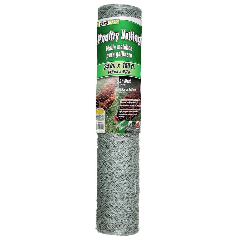YARDGARD 2 ft. x 150 ft. 20-Gauge Galvanized Steel Chicken Wire - 2 in. Mesh